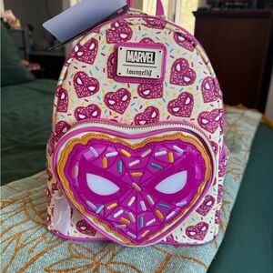 Loungefly Marvel Pink and Purple Donut Kids Backpack